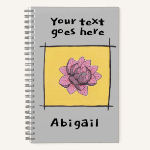 Cuaderno Doodle rosa rosa rosado de bonito, tu título y nom