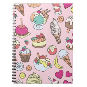 Cuaderno Doodle Sweets Ice Cream: Ilustracion dibujado a ma