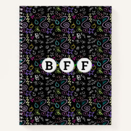 Cuaderno Doodles BFF - Patrón Purpurina falso