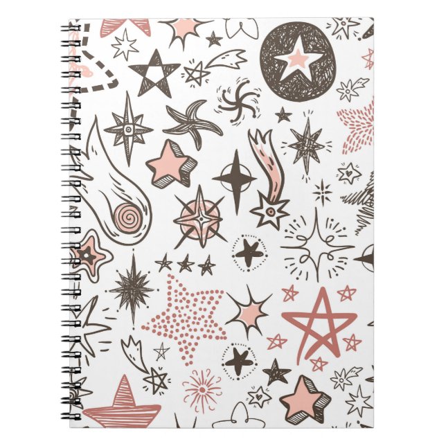 Cuaderno Doodles cósmicos: estrellas y cometas (Frente)