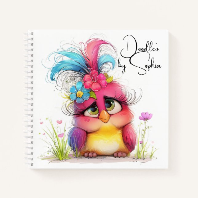Cuaderno Doodles de Birdie Bloomy (Anverso)