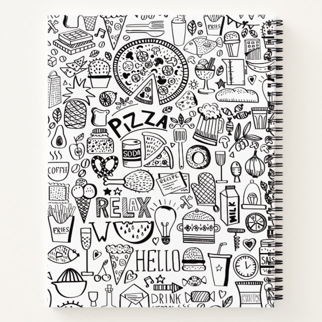 Cuaderno Doodles de comida (Reverso)