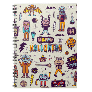 Cuaderno Doodles de Halloween, conjunto impecable personali