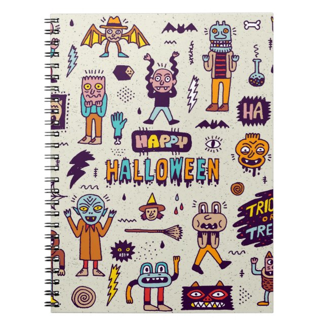Cuaderno Doodles de Halloween, conjunto impecable personali (Frente)