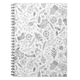 Cuaderno Doodles de Navidades blancos