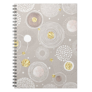 Cuaderno Doodles de navidades: fondo de Relieve metalizado