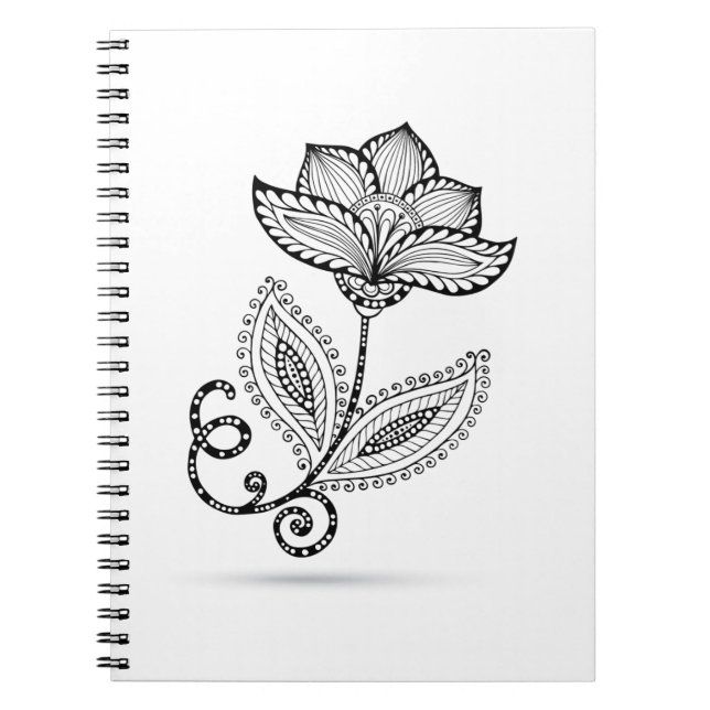Cuaderno Doodles de Paisley Mehndi de la alheña (Frente)