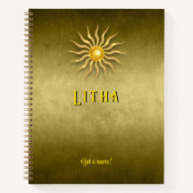 Cuaderno dorado de Litha de verano 8.5 x 11 person