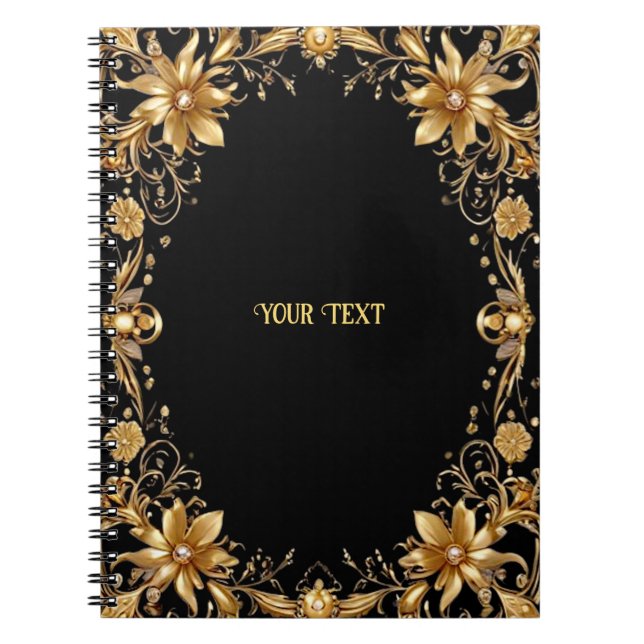 Cuaderno Dorado Floral (Frente)