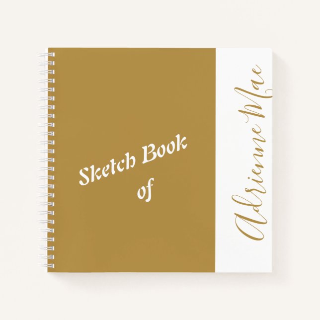 Cuaderno Dorado moderno personalizado: tu nombre Sketchbook (Anverso)