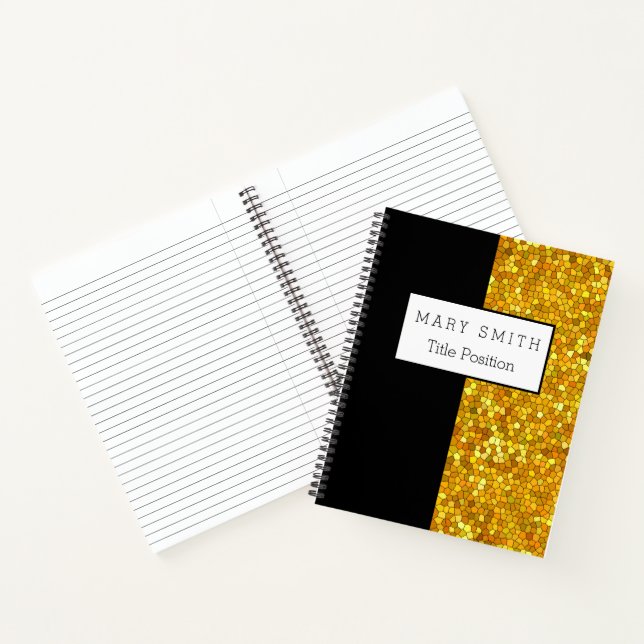 Cuaderno Dorado negro de cristal con manchas de moda (Interior)