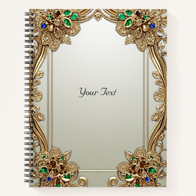Cuaderno Dorado Ornamental Elegante (Anverso)
