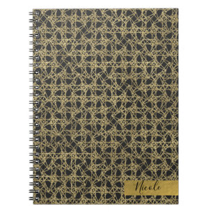 Cuaderno Dorado Rasguño Dorado Glamour Moderno Personalizad