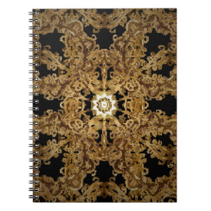 Cuaderno Dorado Seamless mano dibujada, fondo vintage. Sn