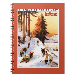 Cuaderno Dormir y esquiar en el Poster Vosges