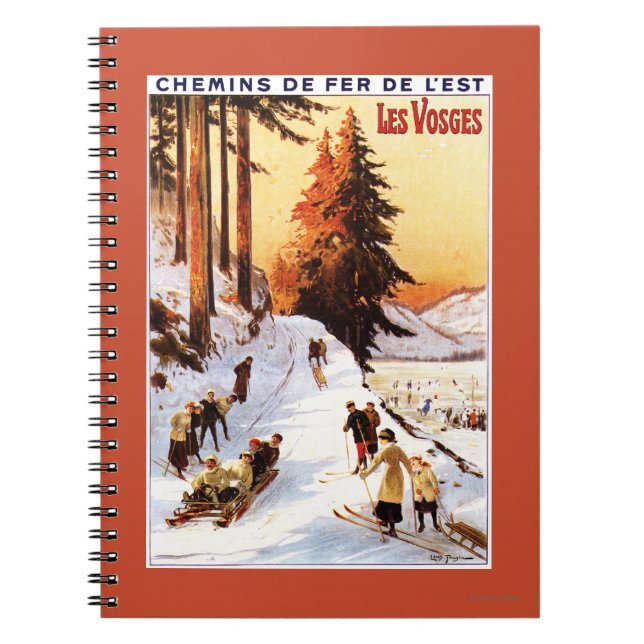 Cuaderno Dormir y esquiar en el Poster Vosges (Frente)
