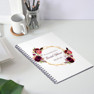 Cuaderno Dormitorio de ducha de novia libro de oro blanco b