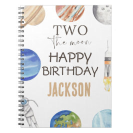 Cuaderno Dos a la Luna | Decoración del 2do Cumpleaños de M