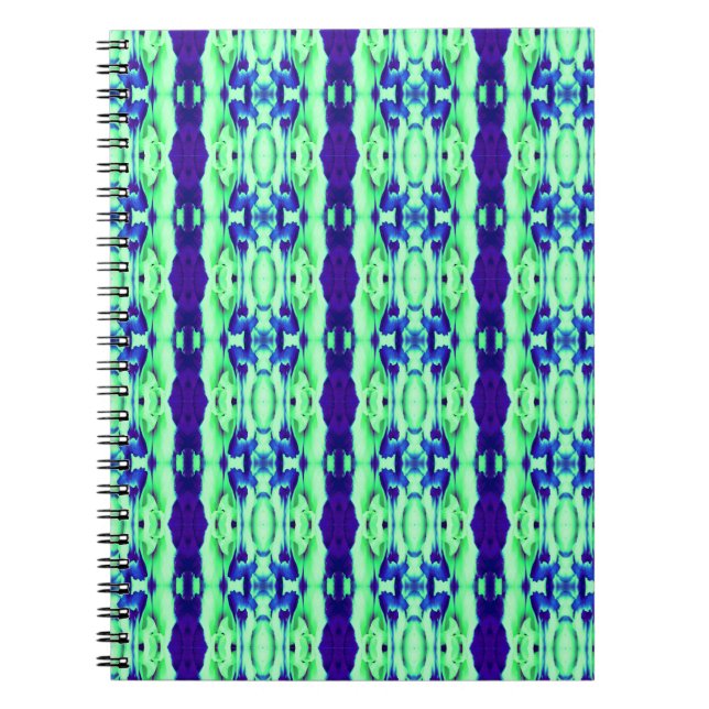 Cuaderno Dos azules claro y patrón a rayas de azul marino (Frente)