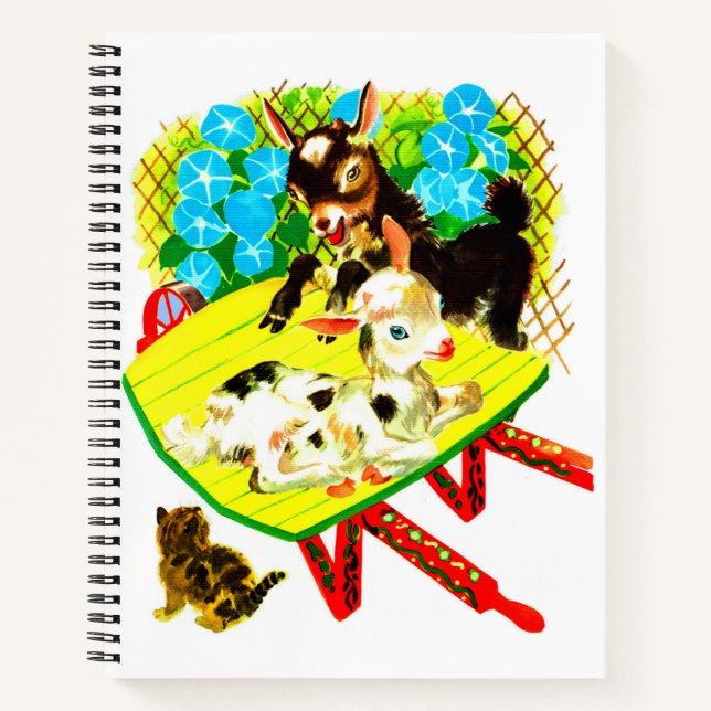 Cuaderno dos cabras un gatito (Anverso)