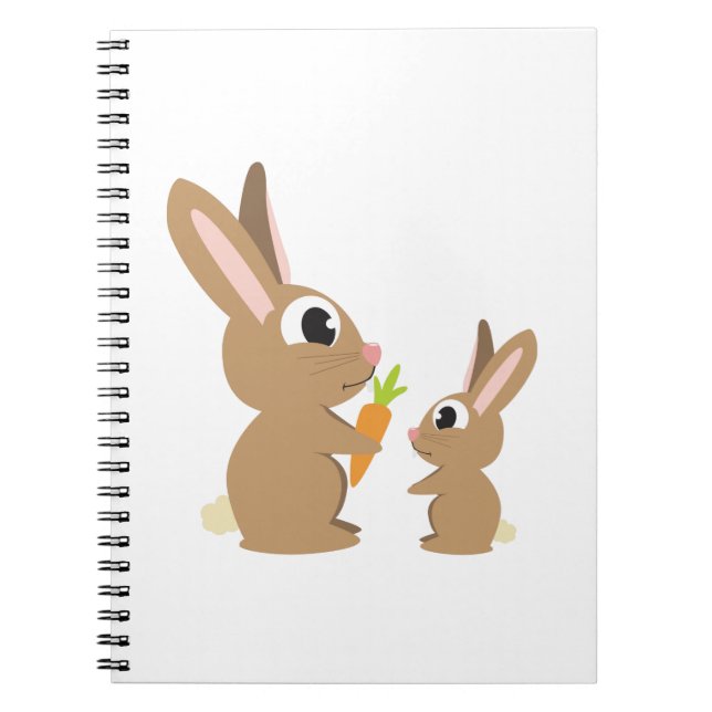Cuaderno Dos Conejos Cutos compartiendo una zanja (Frente)