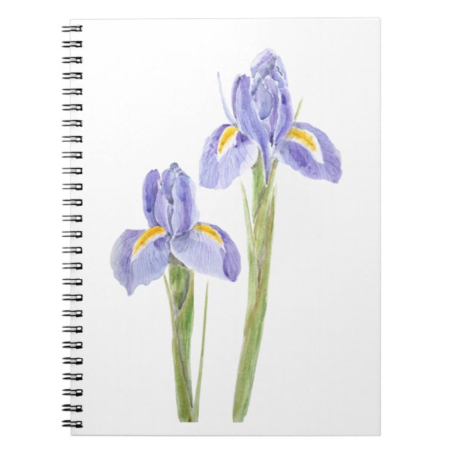 Cuaderno dos elegantes acuarela de iris púrpura 2021 (Frente)