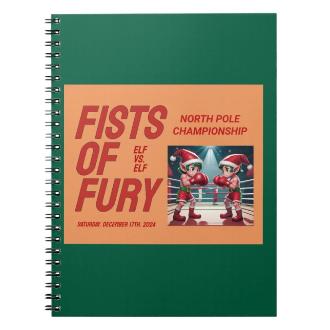 Cuaderno Dos elfos de Santa María en partido de boxeo (Frente)