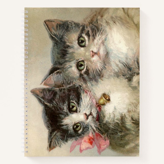 Cuaderno Dos encantadores gatitos victorianos. (Anverso)