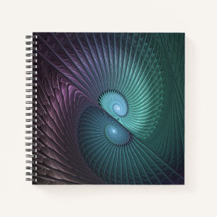 Cuaderno Dos espirales colorido arte fractal abstracto mode
