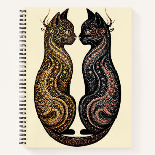 Cuaderno Dos gatos en un vibrante diseño artístico