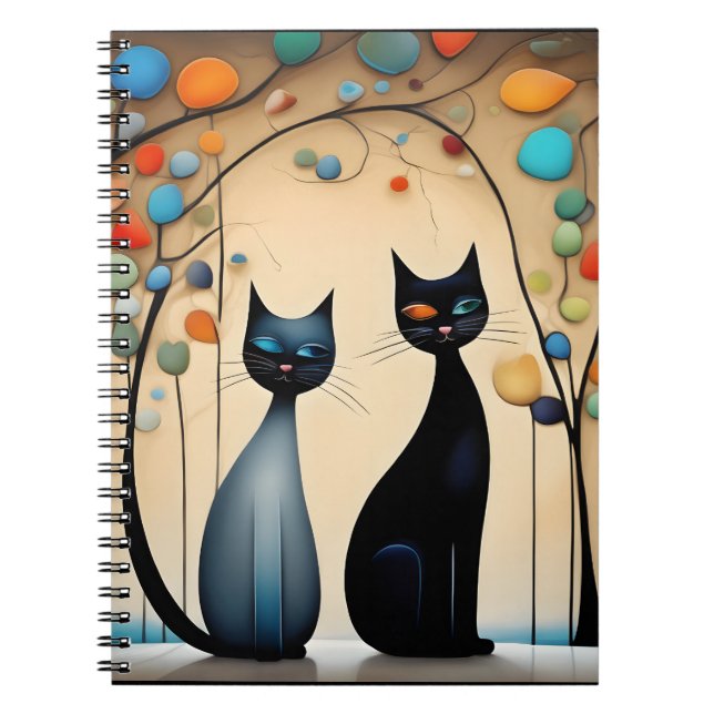 Cuaderno Dos gatos encantadores (Frente)