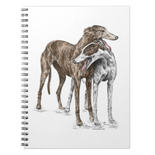 Cuaderno Dos Greyhound Friends Dog Art