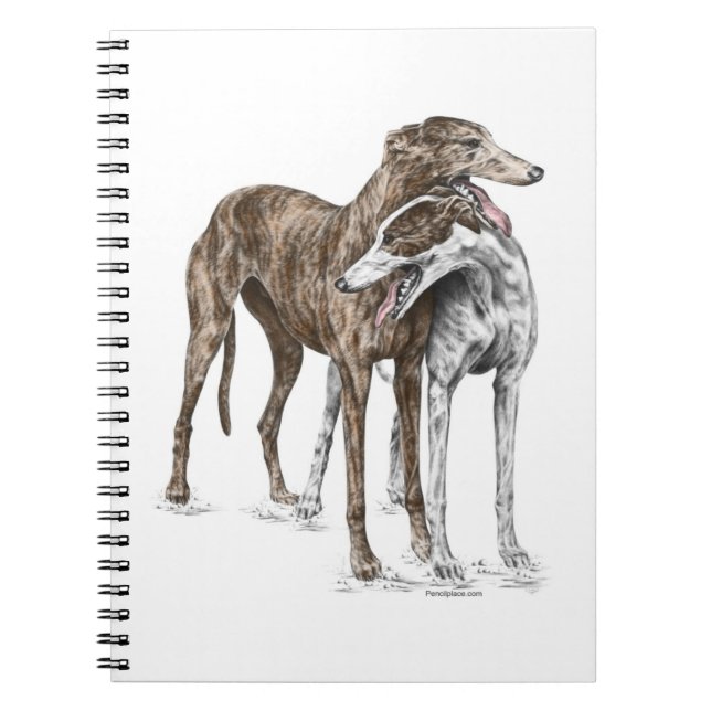 Cuaderno Dos Greyhound Friends Dog Art (Frente)