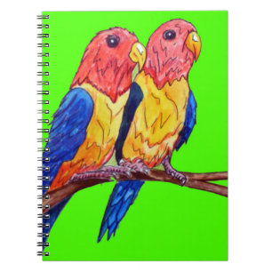 Cuaderno Dos loros en una percha
