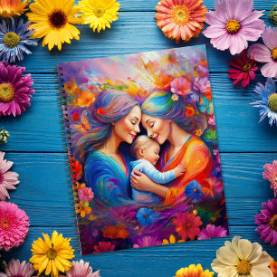 Cuaderno Dos madres con su bebé