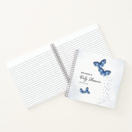 Cuaderno Dos mariposas Twin Boys Baby Shower Guest Book