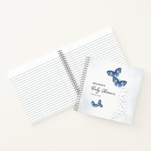 Cuaderno Dos mariposas Twin Boys Baby Shower Guest Book
