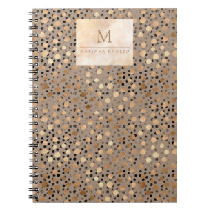 Cuaderno Dosis de oro Marrón Animal Imprimir Monograma