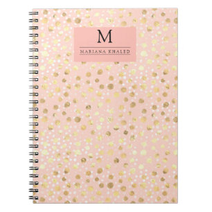 Cuaderno Dosis oro Animal rosa Imprimir Monograma