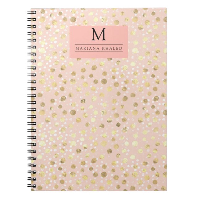 Cuaderno Dosis oro Animal rosa Imprimir Monograma (Frente)