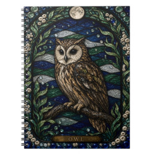 Cuaderno Dossier de Vidrio Pintado Illumina de Búho Nocturn