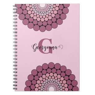 Cuaderno Dot floral Dusky Rosa radiante personalizado Manda