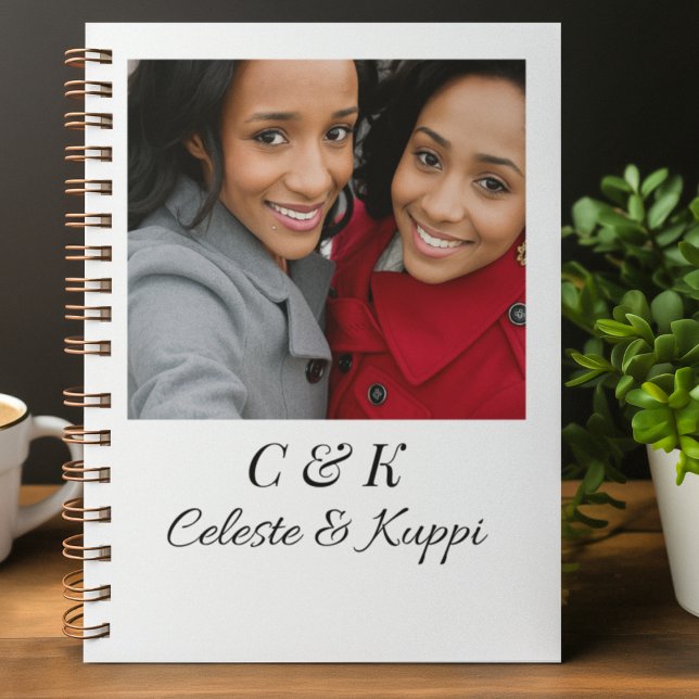 Cuaderno Double Initial Duo Keepsake Spiral Notebook (A soft white keepsake for capturing shared moments, framed with bold initials and heartfelt meaning.)