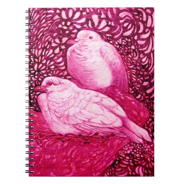 CUADERNO DOVAS BLANCAS EN FUCHSIA PINCA (Frente)