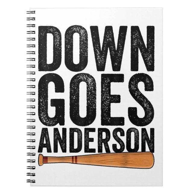 Cuaderno DOWN GOES ANDERSON FUNNY BASEBALL regalo ANDERSON (Frente)