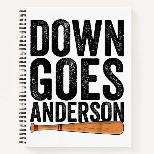 Cuaderno DOWN GOES ANDERSON FUNNY BASEBALL regalo ANDERSON (Anverso)