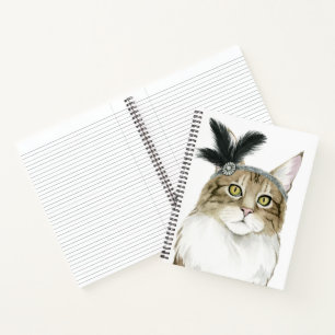 Cuaderno Downton Cat   Adornado Con Pájaros