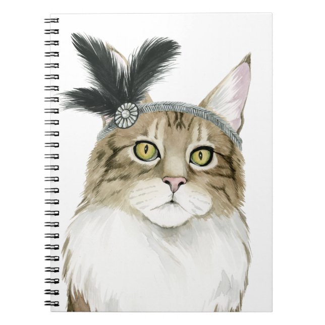 Cuaderno Downton Cat | Adornado Con Pájaros (Frente)