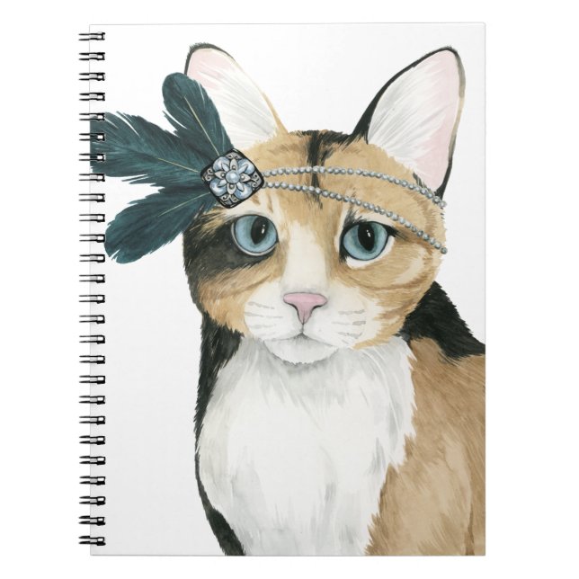 Cuaderno Downton Cat | Bejeweling con plumas (Frente)