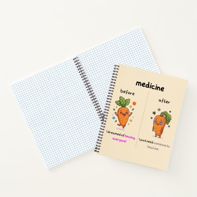 Cuaderno ​Dr. Carrot Before & After Medicine Funny Medical  (Interior)